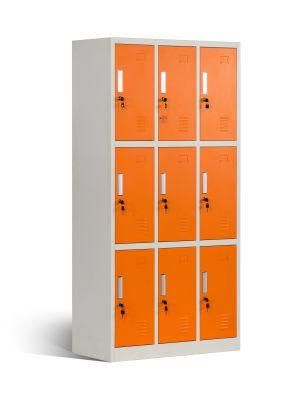 Large 9 Door Office Gym Locker Room Storage Steel Cabinet Locker