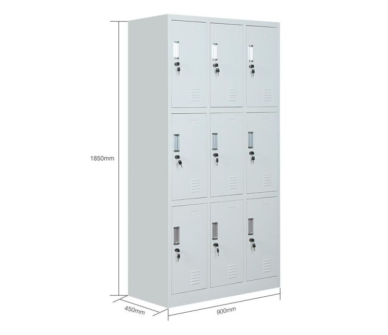 Factory Direct Sale Metal Sports Storage Locker 9 Doors