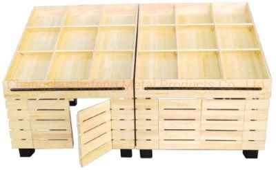 Shopping Mall Customized Wooden Display Rack Shelves for Bulk Food