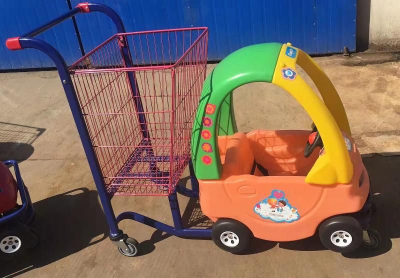 Child Plastic Shopping Trolley with Toy Car