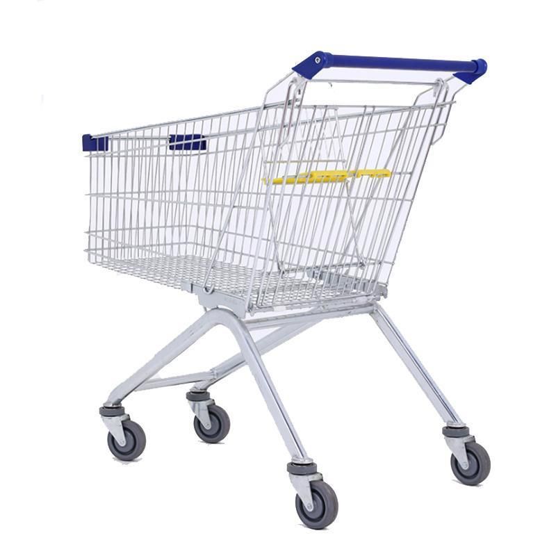 Supermarket Metal Shopping Trolley Four Wheels Shopping Cart