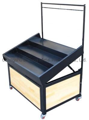 Supermarket Fruit and Vegetable Display Stand Steel-Wood Rack Jf-Vr-033