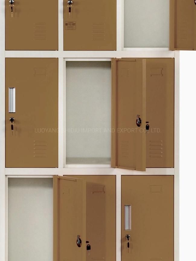 9 Door Compartment Box Locker for Storage in School/Gym/Hospital