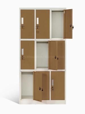 9 Door Compartment Box Locker for Storage in School/Gym/Hospital