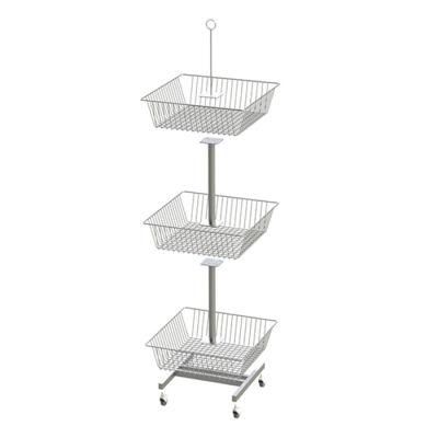 Light Duty Square Metal Wire Display Rack with Wheels