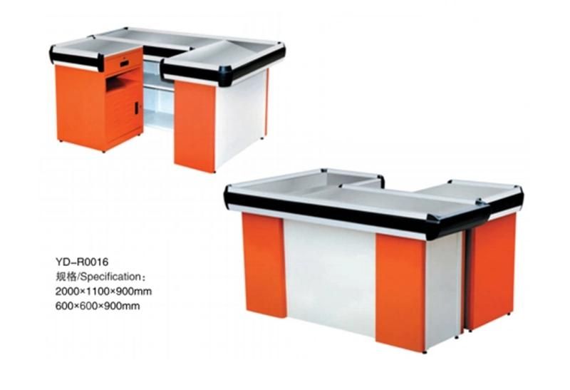 Flexible Store Supermarket Stainless Steel Retail Design Cashier Counter