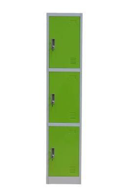 Office Furniture 3 Compartment Steel Locker / 3 Door Metal Locker