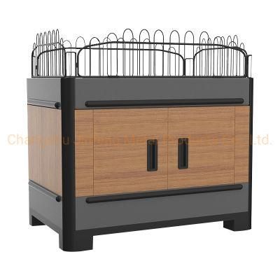 Supermarket Convenience Store Exhibition Luxury Wooden Grain Promotion Desk Counter