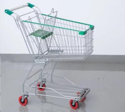 New Design Asian Style Carts Double Baskets Supermarket Trolley