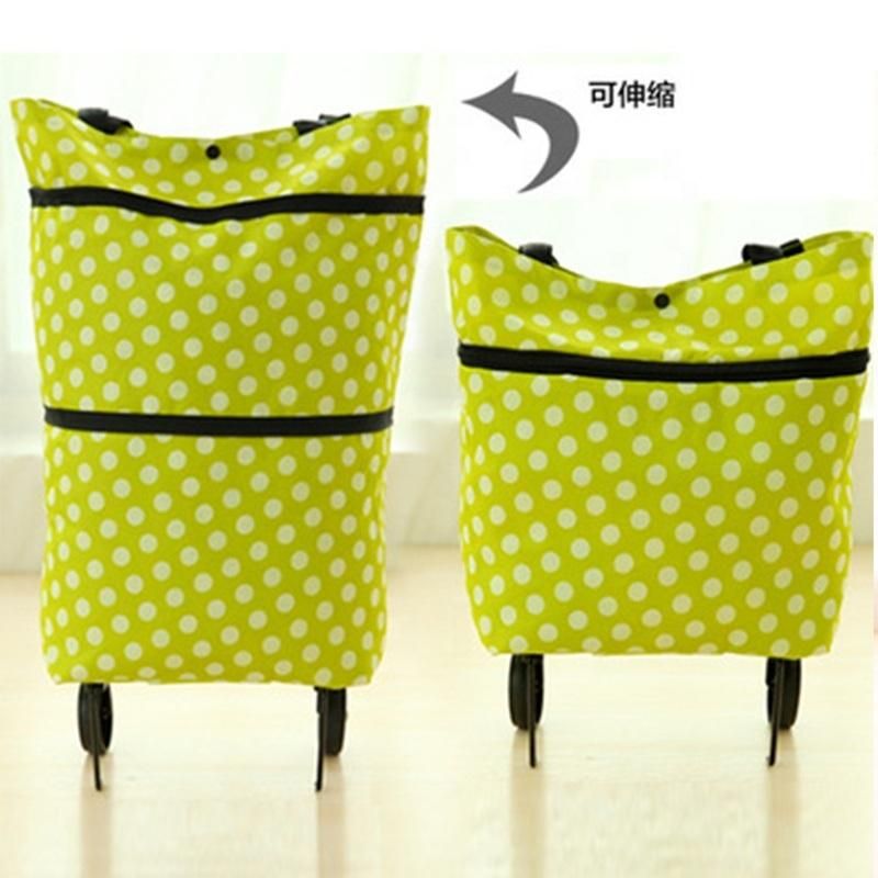 Factory Price Portable Foldable Supermarket Trolley Bag Foldable Shopping Trolley Replacement Bag with 2 Wheels Trolley Bag