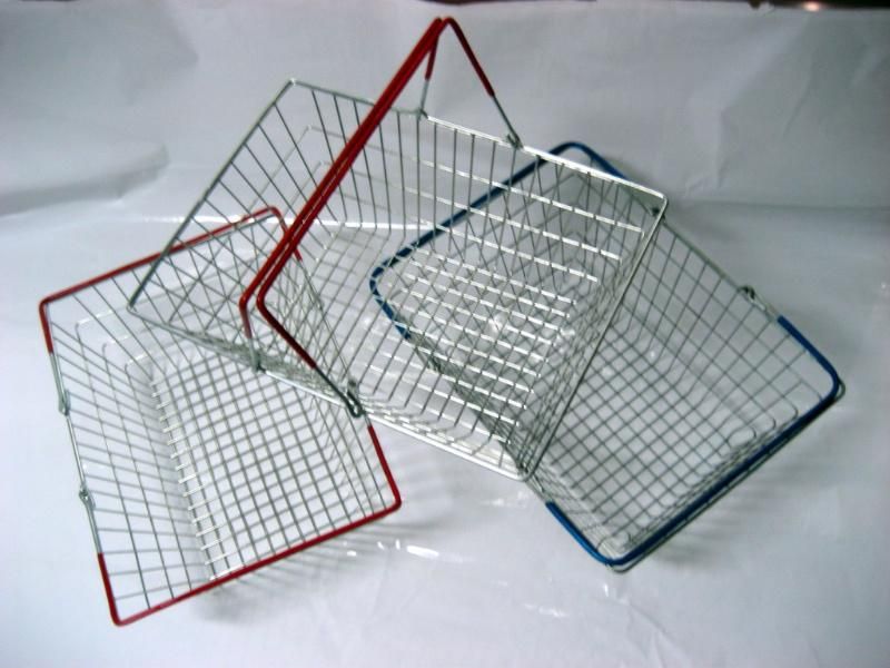 Chromed Plated Retail Store Wire Mesh Metal Shopping Basket