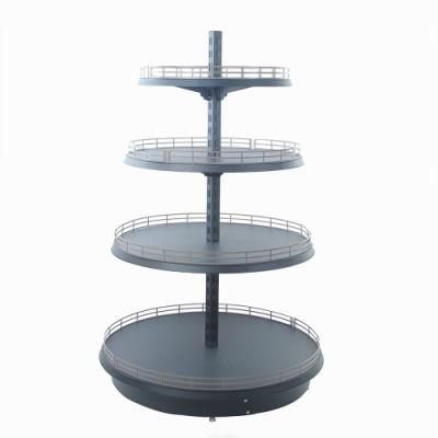 Supermarket Full Circle Display Rack Five Layers with Guardrail Customization