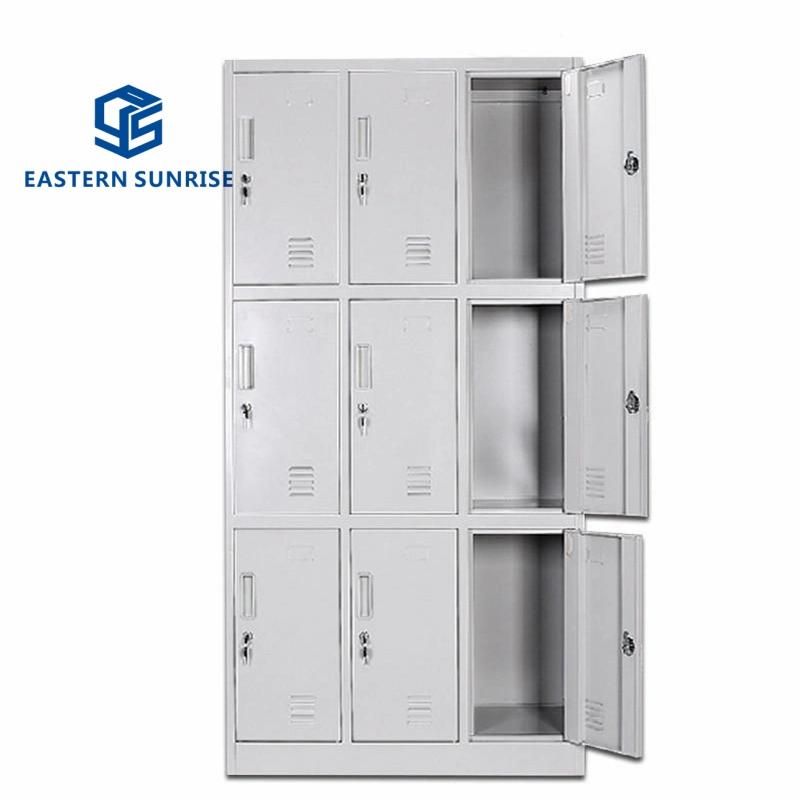 Factory Wholesale Steel Locker with 9 Doors for Staff/School