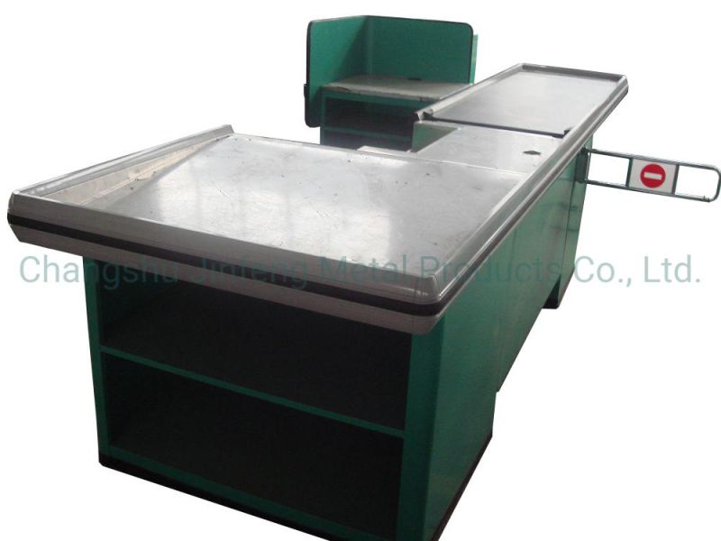 Supermarket Equipment Retail Store Cashier Desk with Conveyor Belt