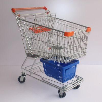 125L Asian Style Double-Deck Supermarket Trolley Store Shopping Cart Shopping Trolley