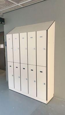 White Bevel Top Easy to Clean Clothes HPL SPA Lockers