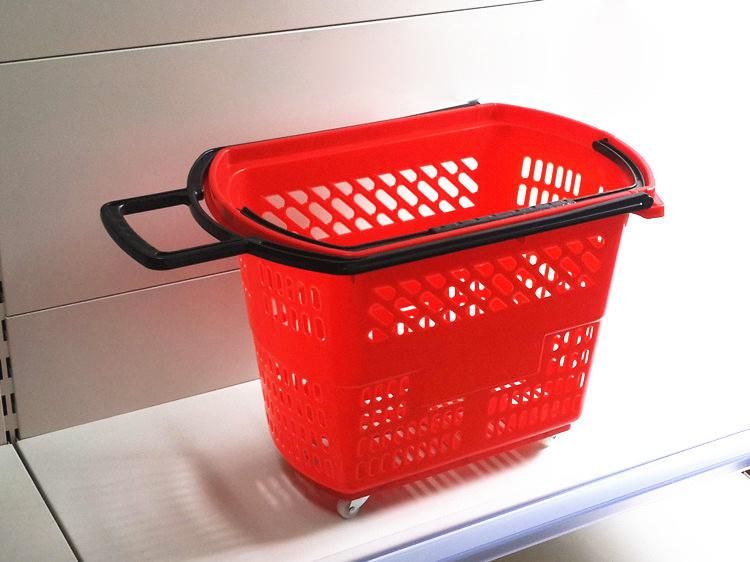 Shopping Plastic Basket, Supermarket Basket, Rolling Basket, Wheel Basket