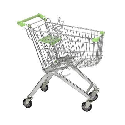 New Designed Store Zinc Plated Trolley with Coin System