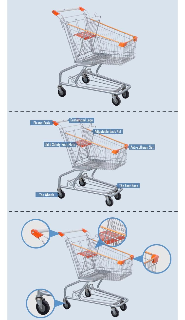 Carts Supermarket Price, Supermarket Shopping Trolley, Galvanized Metal Trolley