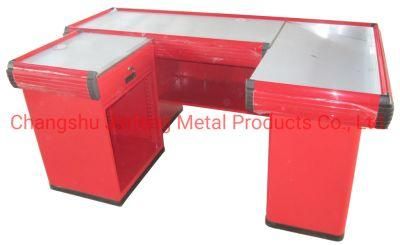 Supermarket Checkout Counter Customized Metal Cashier Table Jf-Cc-063