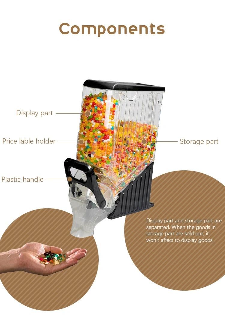 Plastic Bulk Dry Food Candy Dispenser Cereal Gravity Bin