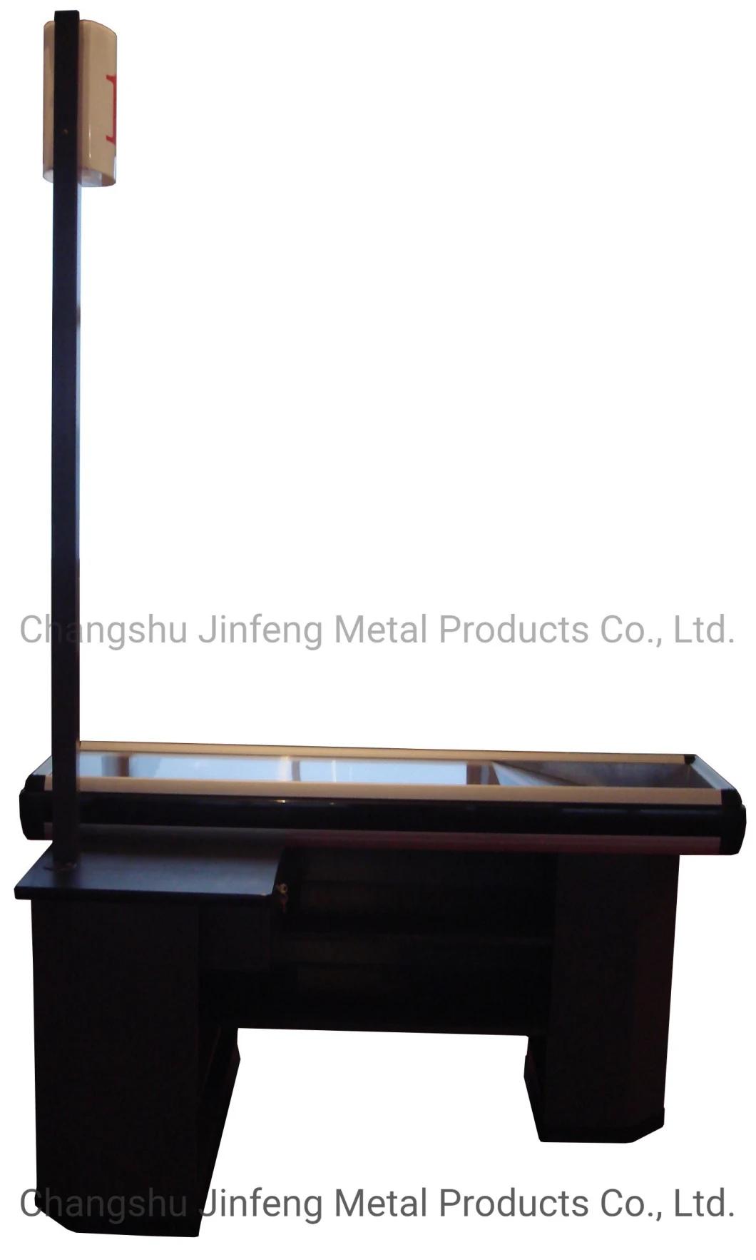 Supermarket & Store Fixture Express Checkout Counter Cashier Desk with Light Box