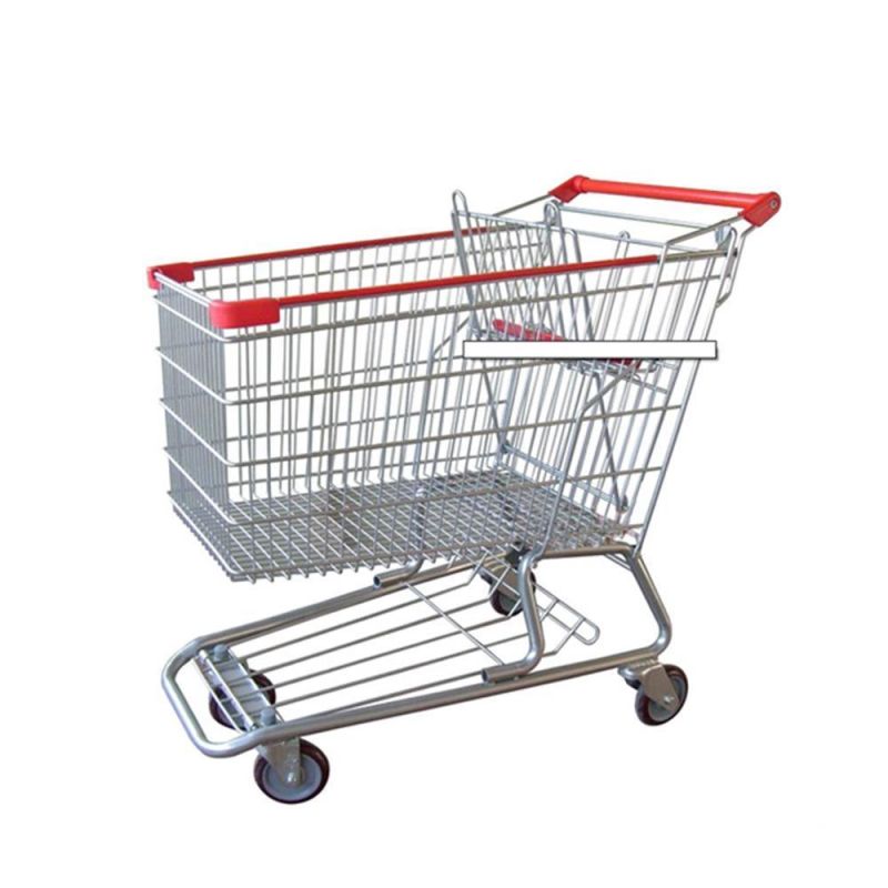 American Style Metal Supermarket Shopping Trolley for Hypmarket