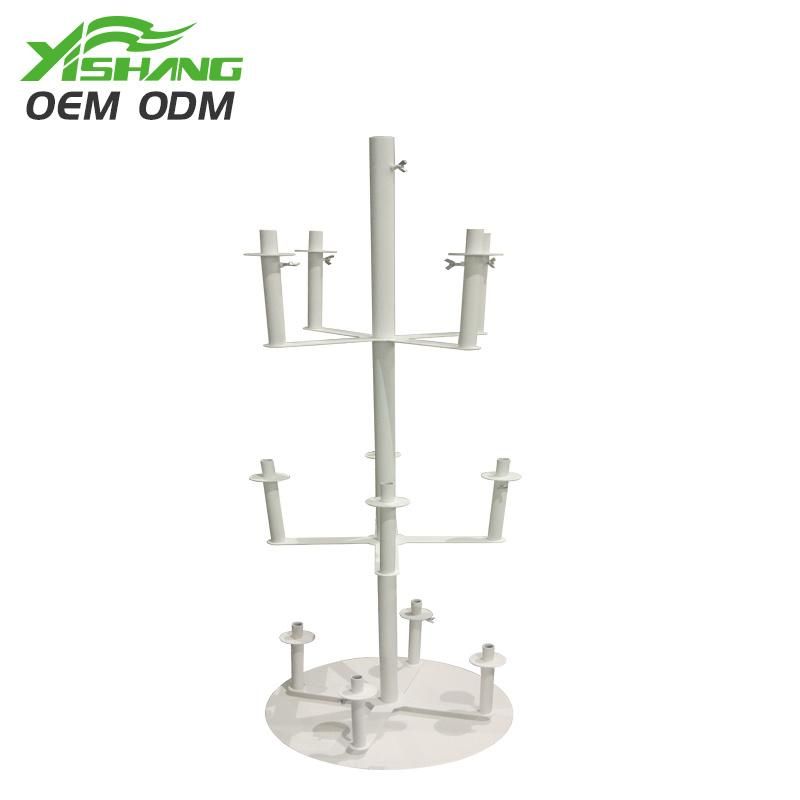 OEM White Round Metal Hair Accessories Display Stand / Rack