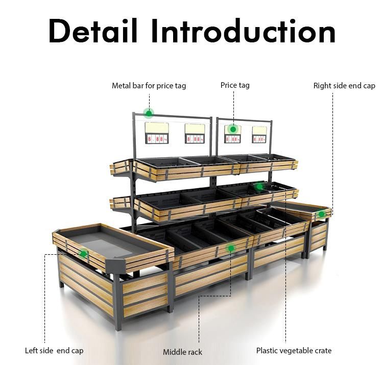 Supermarket Equipments Vegetables and Fruits Display Shelf