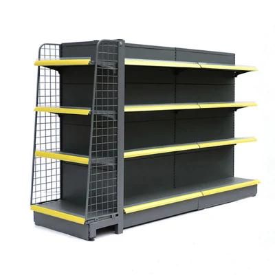 Cold Rolled Steel Supermarket Shelf Double Side Gondola