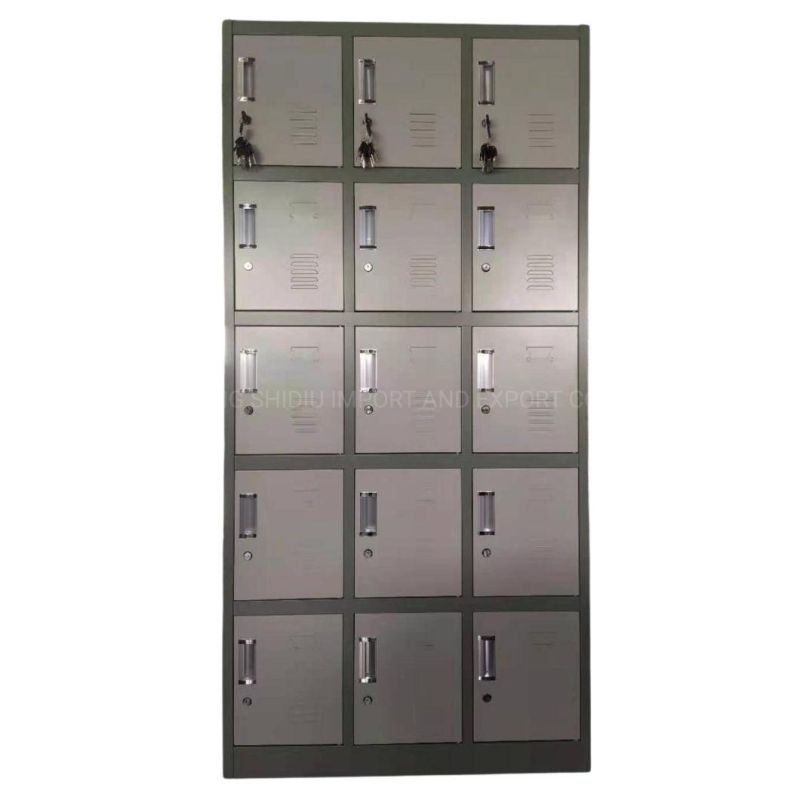 15 Compartments Metal Indoor Storage Box Locker for Employees