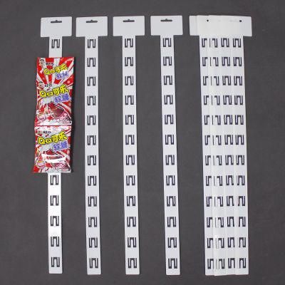 White Plastic PP Supermarket Hanging Display Clip Strips for Shelf