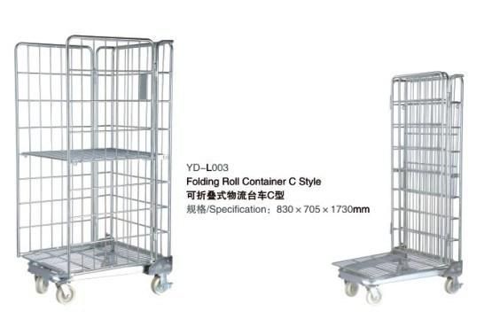 Folding Roll Container Cage Storage Trolley (YD-L)