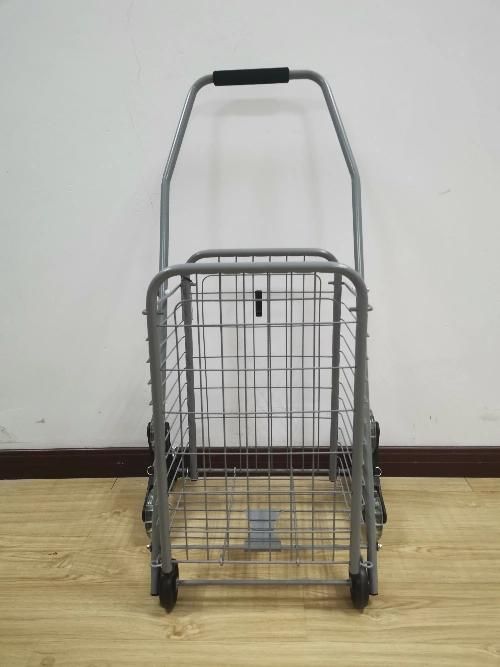 Factory Cheap Iron Folding Shopping Trolley with Wheels for Seniors Personal Use