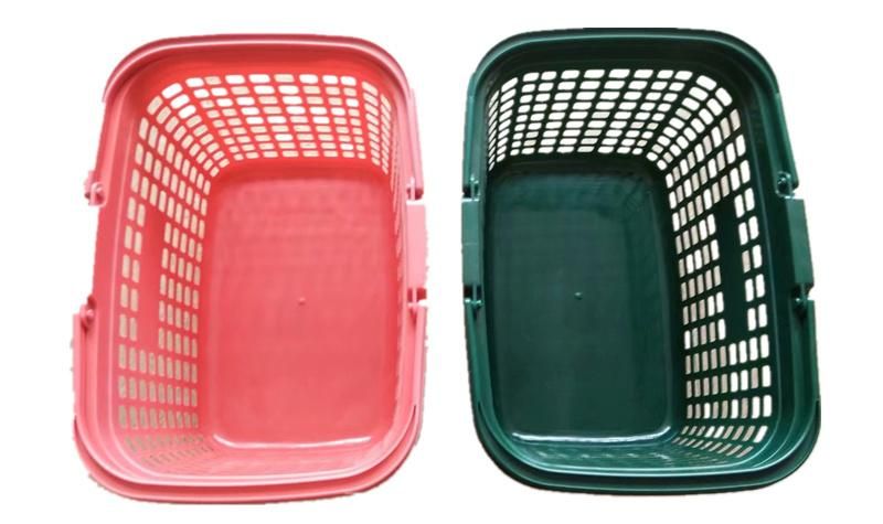 Cheaper Plastic Supermarket Basket Japanese Hole Portable Hand Shopping Basket