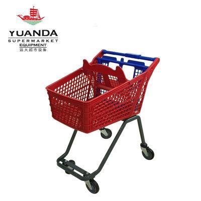 Supermarket Shopping Trolley Plastic Cargo Cart Made in China