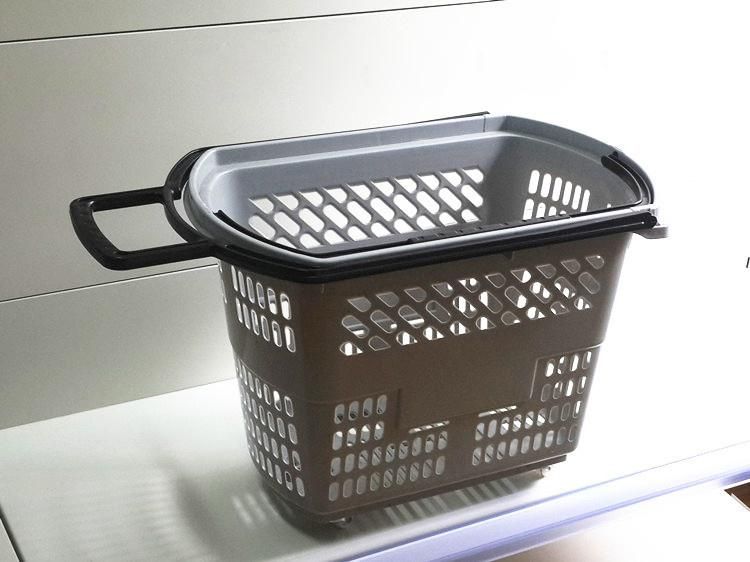 Shopping Plastic Basket, Supermarket Basket, Rolling Basket, Wheel Basket