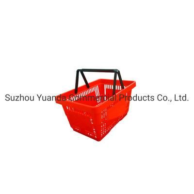 Plastic Handle Supermarket Shopping Basket in Stock