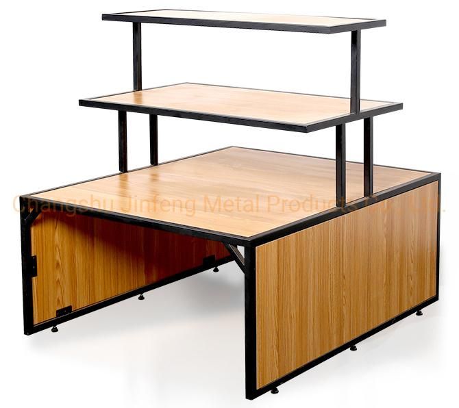 Supermarket Display Rack Wooden Shelf Promotional Display Table