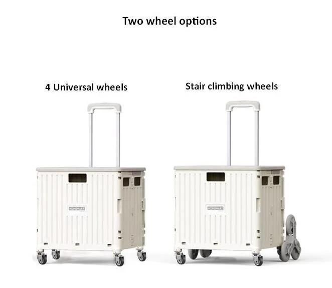 China High Quality Utility Plastic Folding Grocery Trolley Stair Climbing Portable Hand Cart