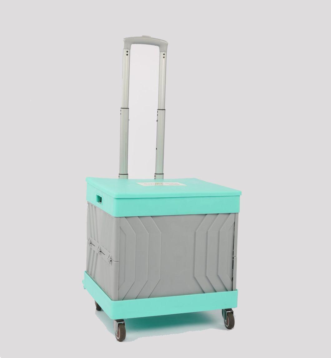 Factory Multifunction 52L Plastic Folding Shopping Hand Trolley Cart