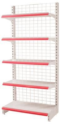 Customized Color Hypermarket Single Sided Grid Display Shelf Gondola Supermarket Shelf