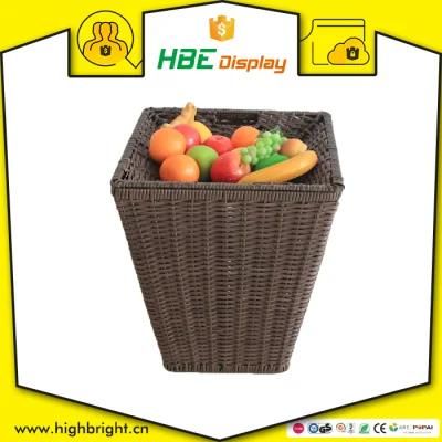 Wicker Storage Picnic Shopping Fruit Vegetable Rattan Bread Basket for Shop