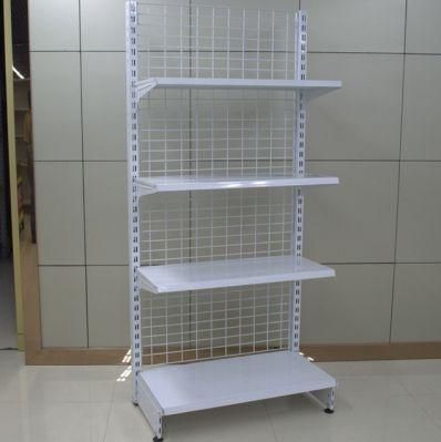 Supermarket Back Wire Mesh Display Steel Wall Shelf