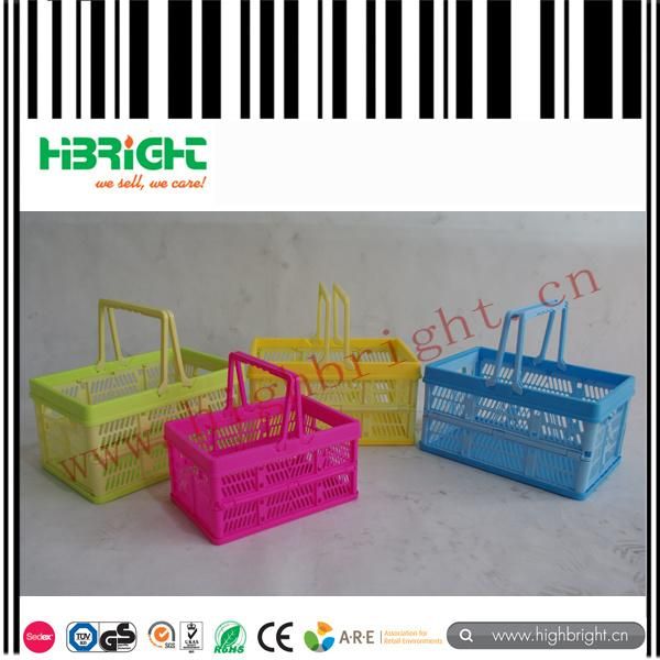 Hand Held Folding Plastic Storage Basket