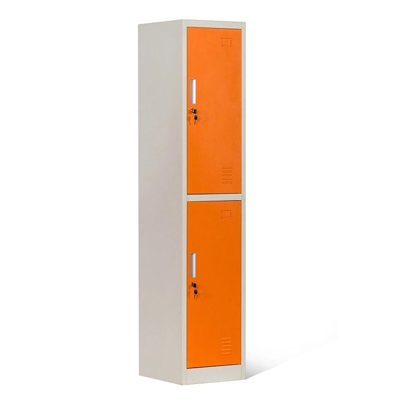 Kd Metal Single 2 Door Personal Locker for Staff with Hanger and Shelf