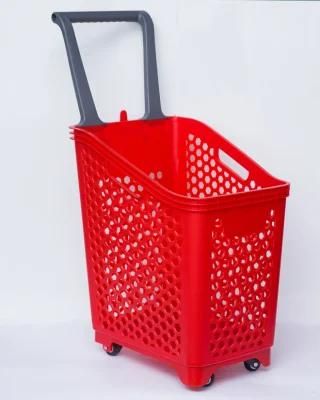 Hand Push Basket with Four Wheels