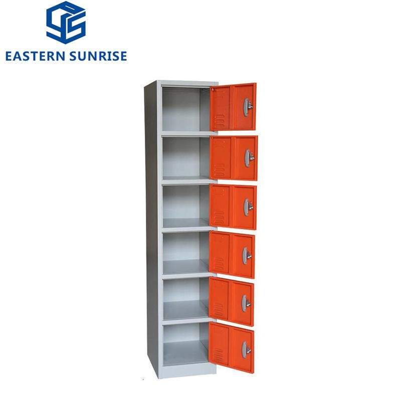 School Gym Use Metal Steel 6 Door Lockable Storage Locker