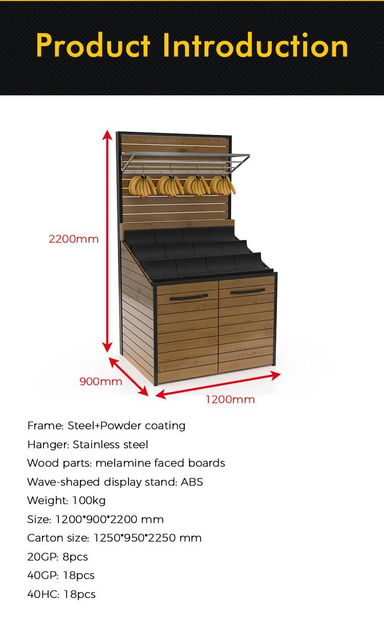 Fruit Vegetable Banana Display Rack for Supermarket and Groceries
