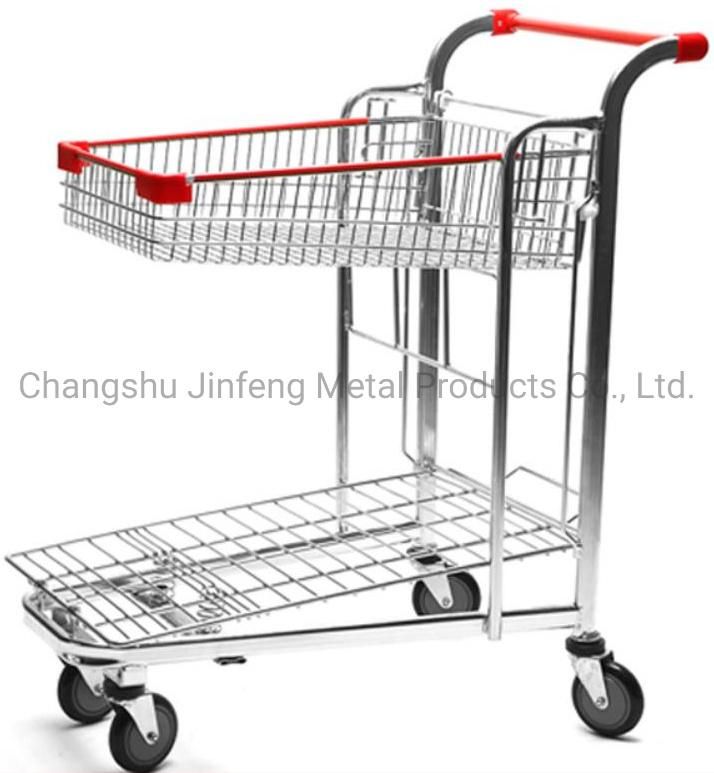 Promotional Retail Inventory Wholesale Folding Grocery Shopping Cart Trolleys